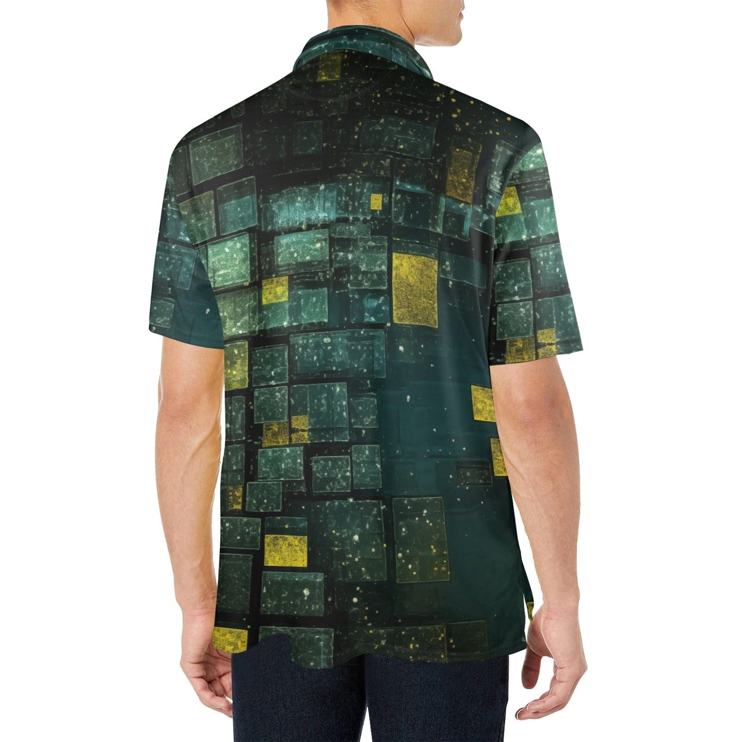 Men's Geometric Galaxy Polo Shirt