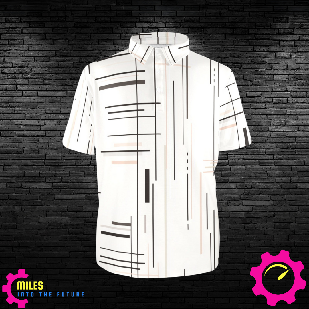 Modern Lines Men's Polo Shirt in Monochrome