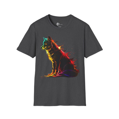 Neon Lone Wolf Art Unisex Softstyle T-Shirt