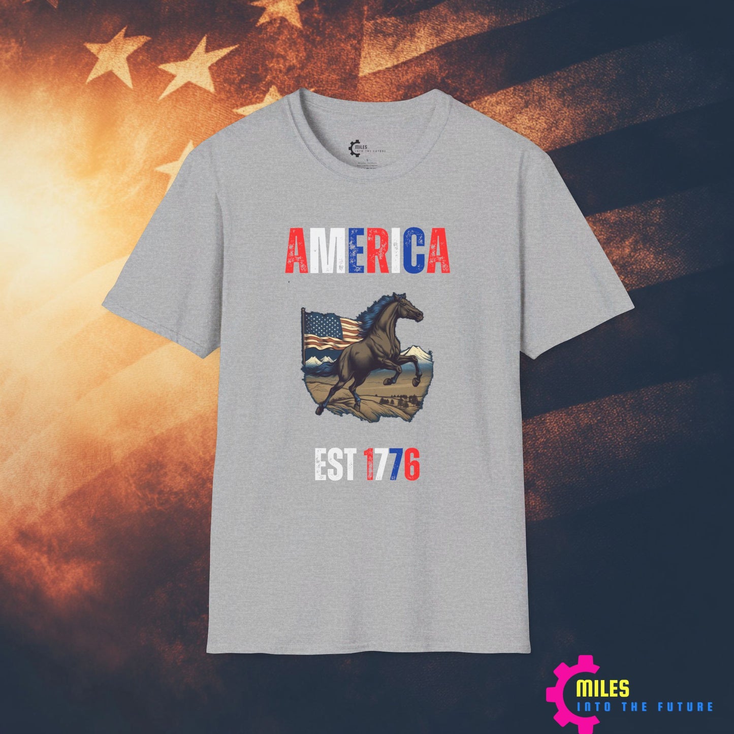 America Horse Unisex Softstyle T-Shirt