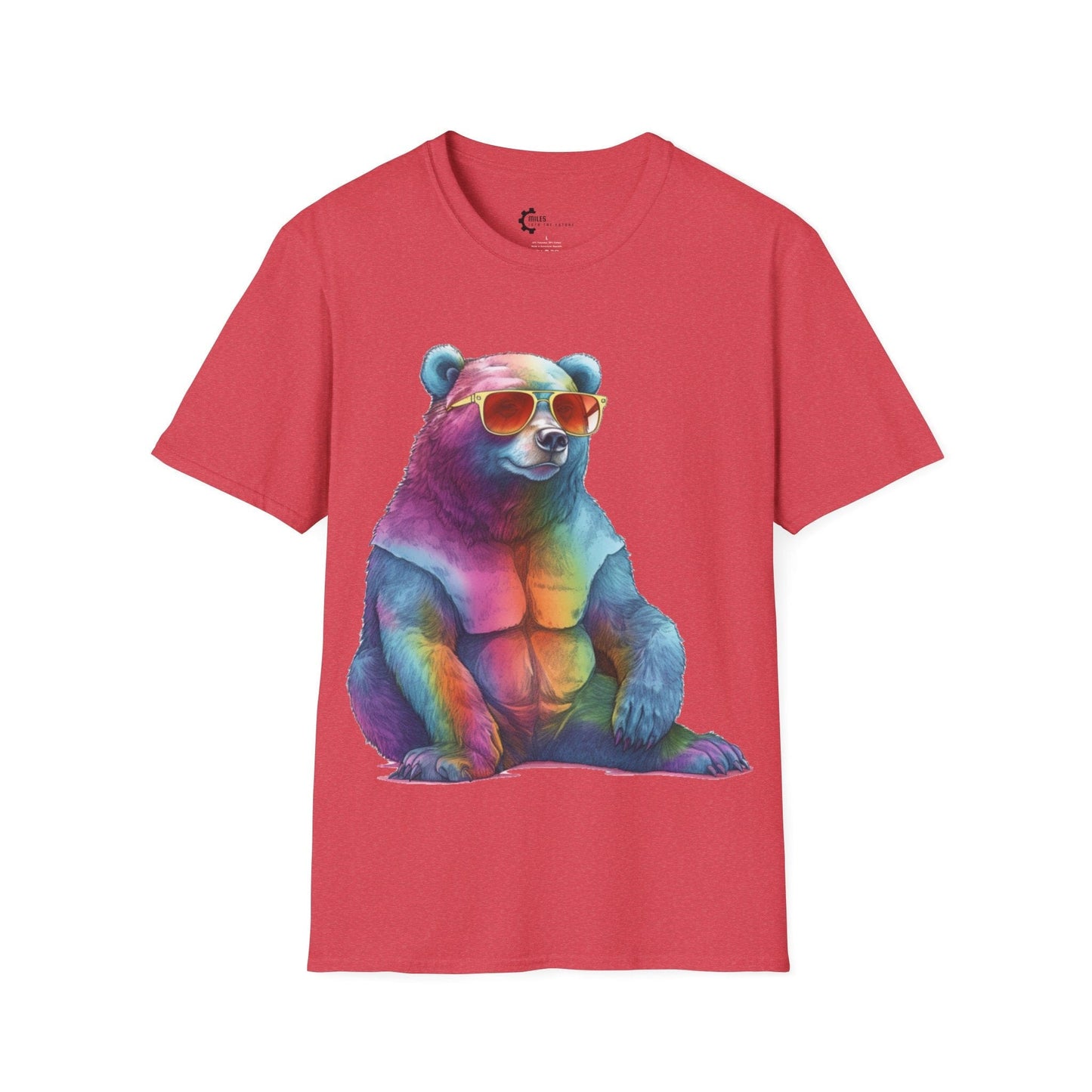 Relaxed Rainbow Bear Unisex Softstyle T-Shirt