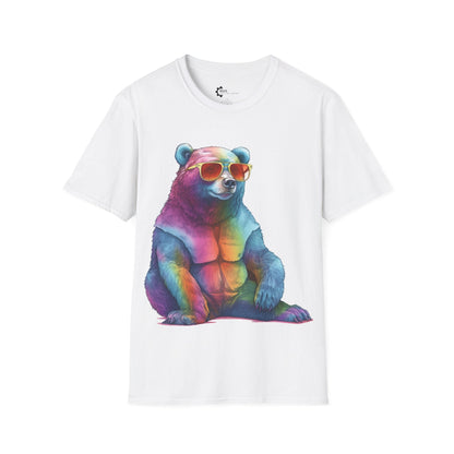 Relaxed Rainbow Bear Unisex Softstyle T-Shirt