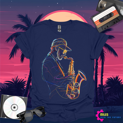 Neon Blues Sax Unisex Softstyle T-Shirt