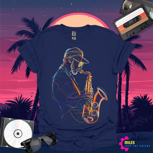 Neon Blues Sax Unisex Softstyle T-Shirt