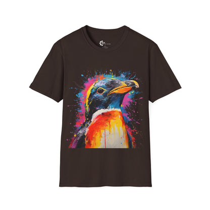 Penguin Paint Splash Unisex Softstyle T-Shirt