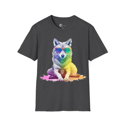 Relaxed Rainbow Wolf Unisex Softstyle T-Shirt