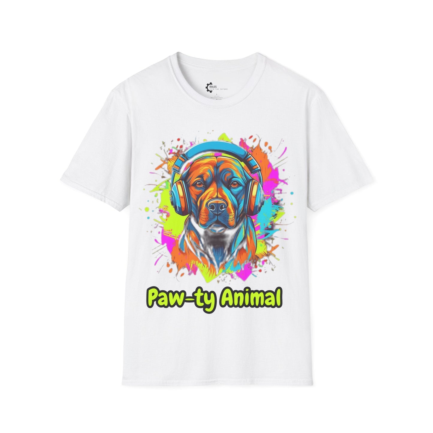 Neon Paw-ty Animal Unisex Softstyle T-Shirt