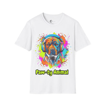 Neon Paw-ty Animal Unisex Softstyle T-Shirt