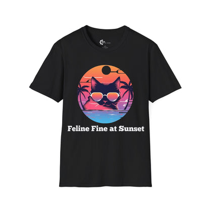 Humor- Purrfect Sunset Vibes Unisex Softstyle T-Shirt