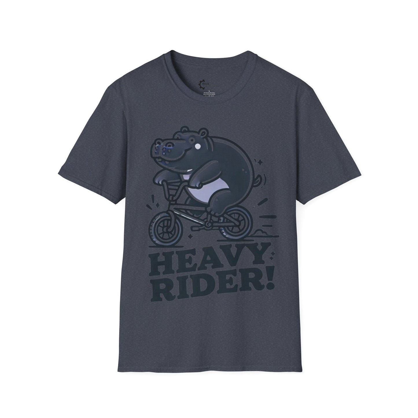 Humor- Hippo on BMX Unisex Softstyle T-Shirt