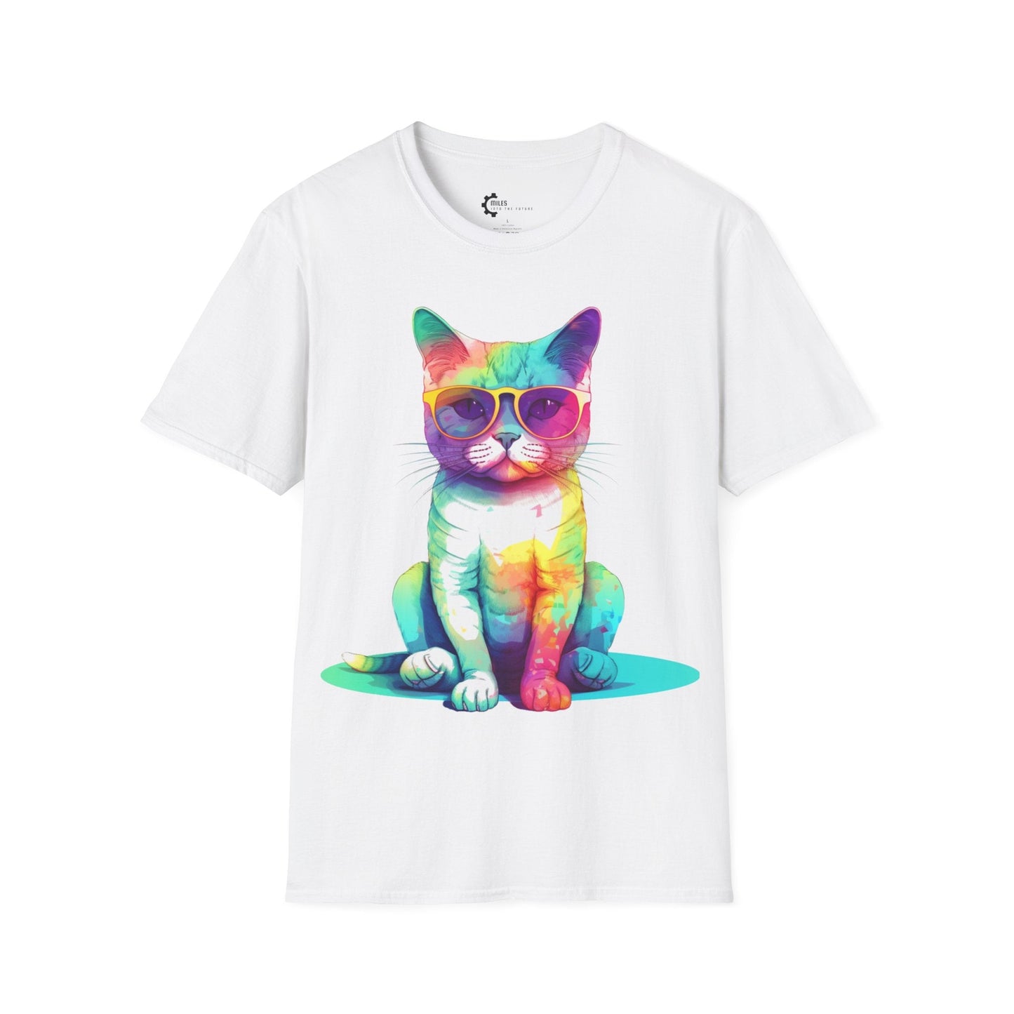 Relaxed Rainbow Cat Unisex Softstyle T-Shirt