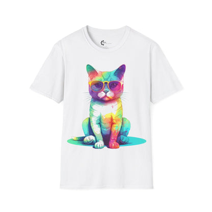 Relaxed Rainbow Cat Unisex Softstyle T-Shirt