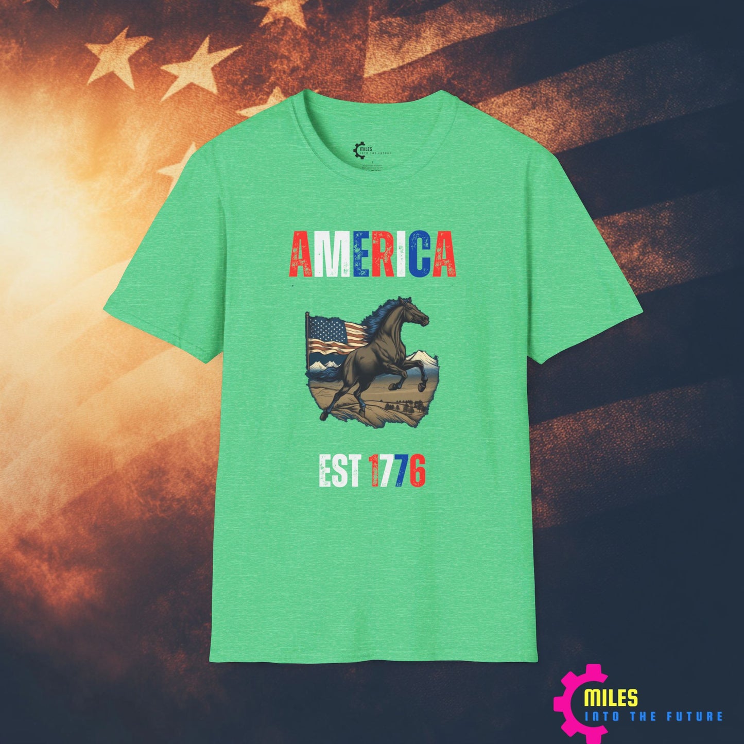 America Horse Unisex Softstyle T-Shirt