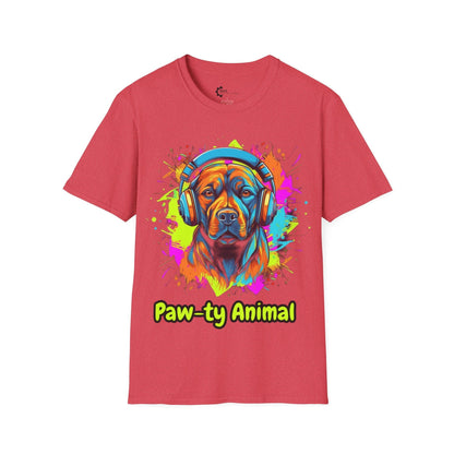 Neon Paw-ty Animal Unisex Softstyle T-Shirt