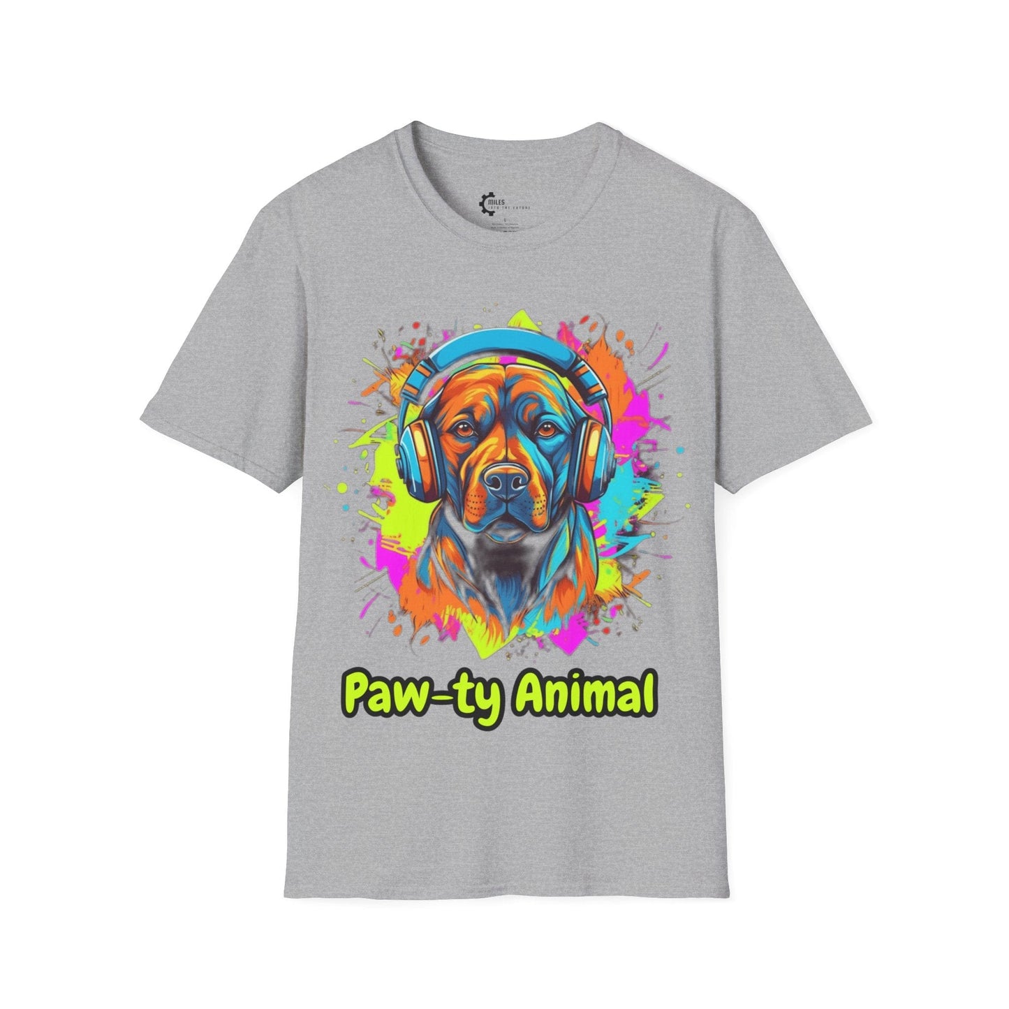 Neon Paw-ty Animal Unisex Softstyle T-Shirt