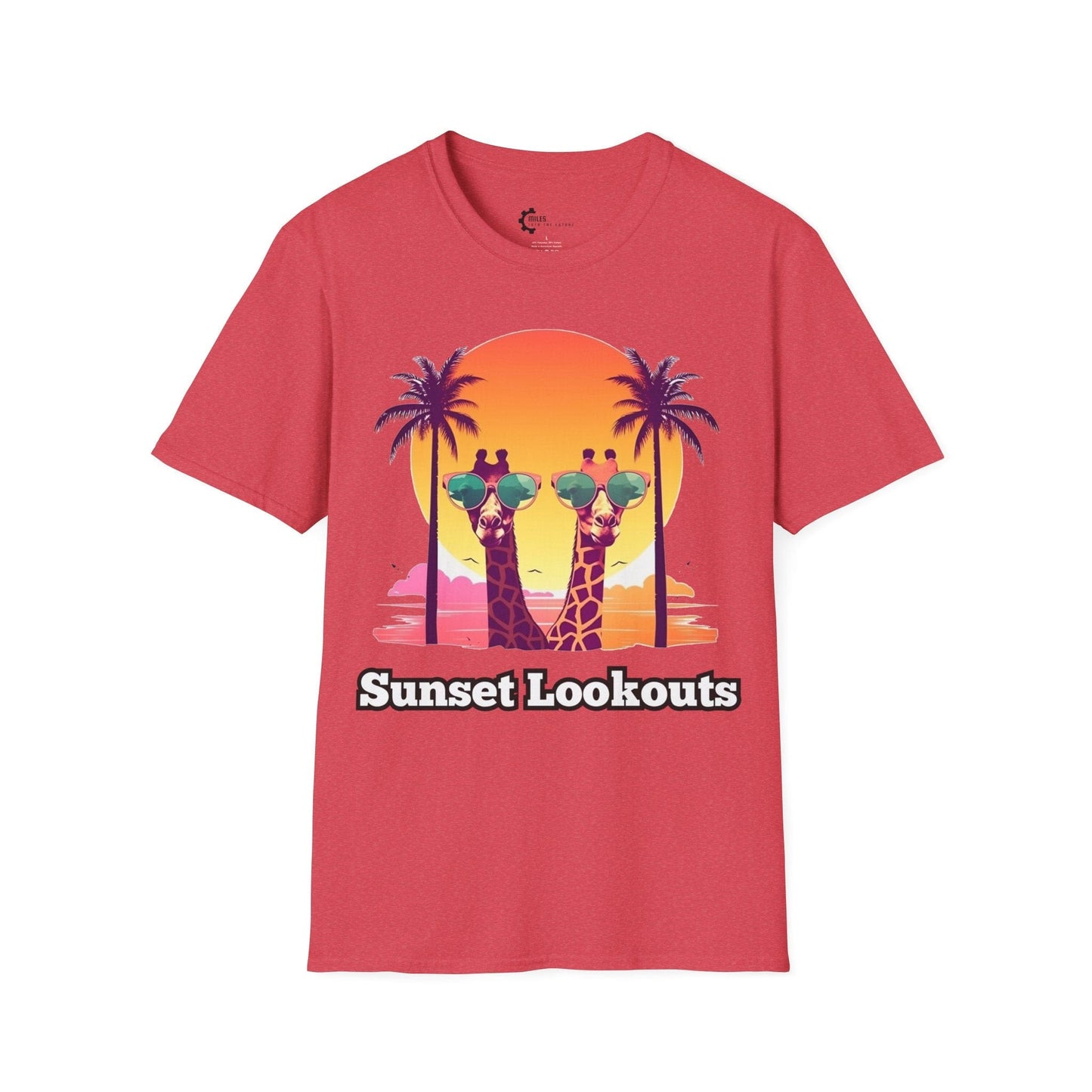 Humor- Giraffes Sunset Unisex Softstyle T-Shirt