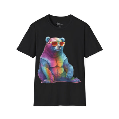 Relaxed Rainbow Bear Unisex Softstyle T-Shirt