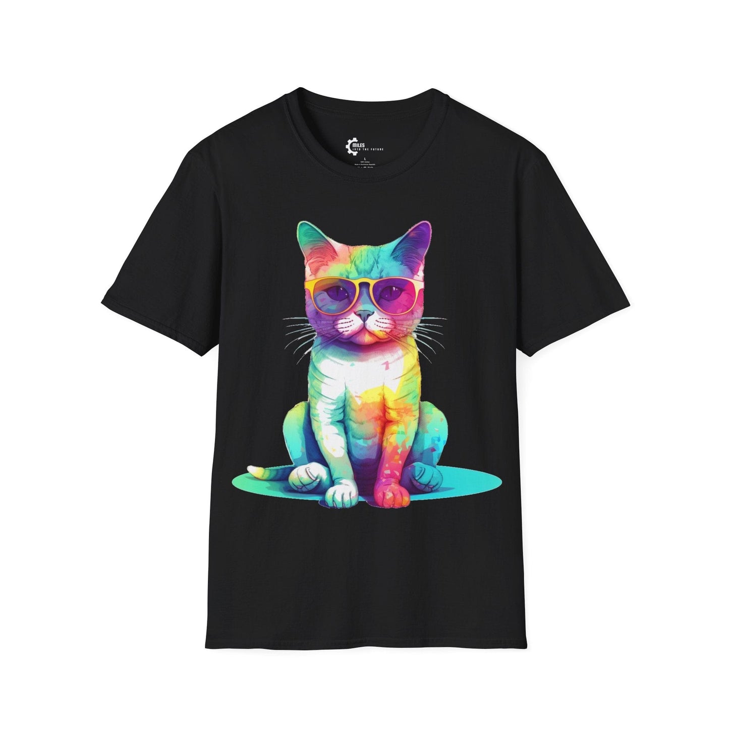 Relaxed Rainbow Cat Unisex Softstyle T-Shirt