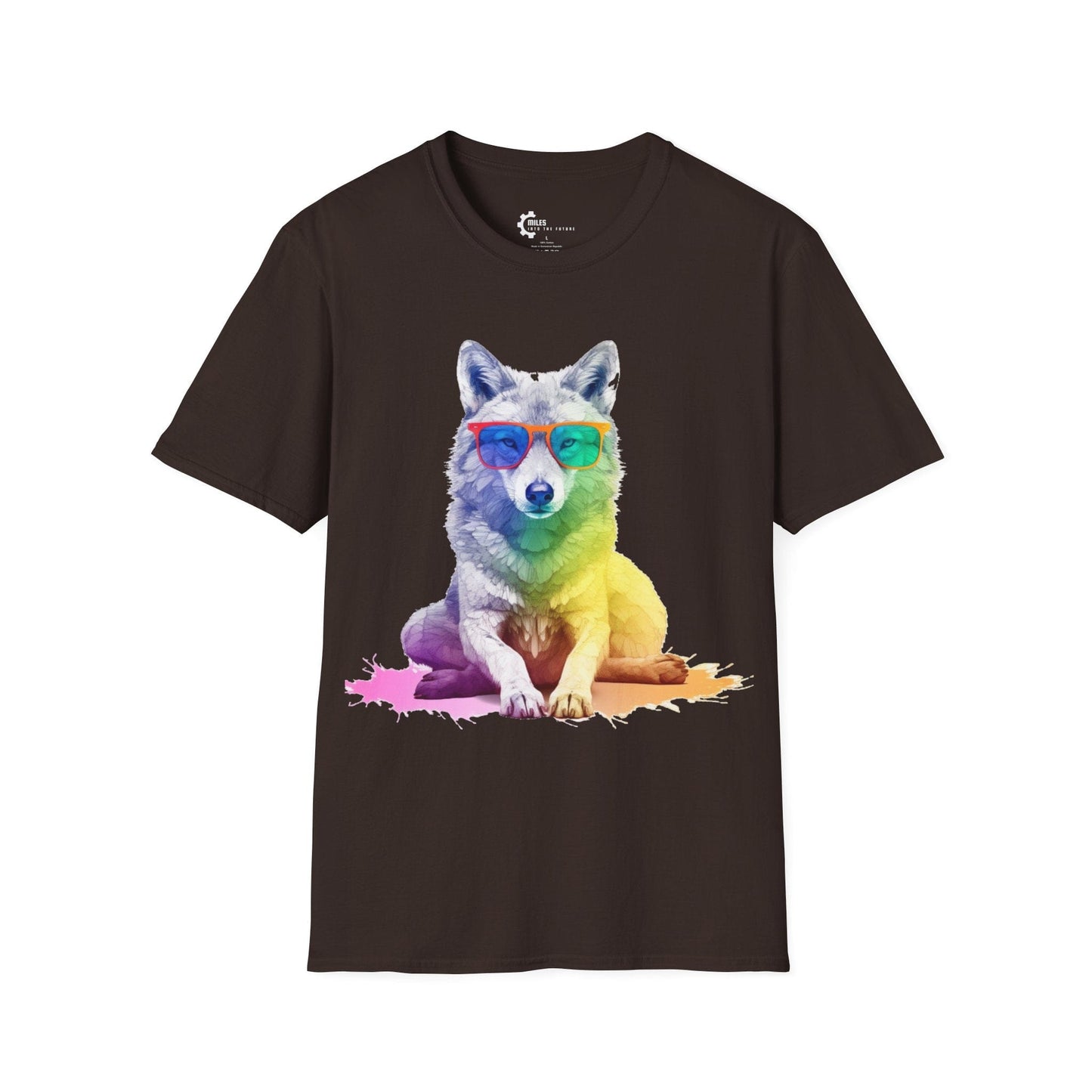 Relaxed Rainbow Wolf Unisex Softstyle T-Shirt