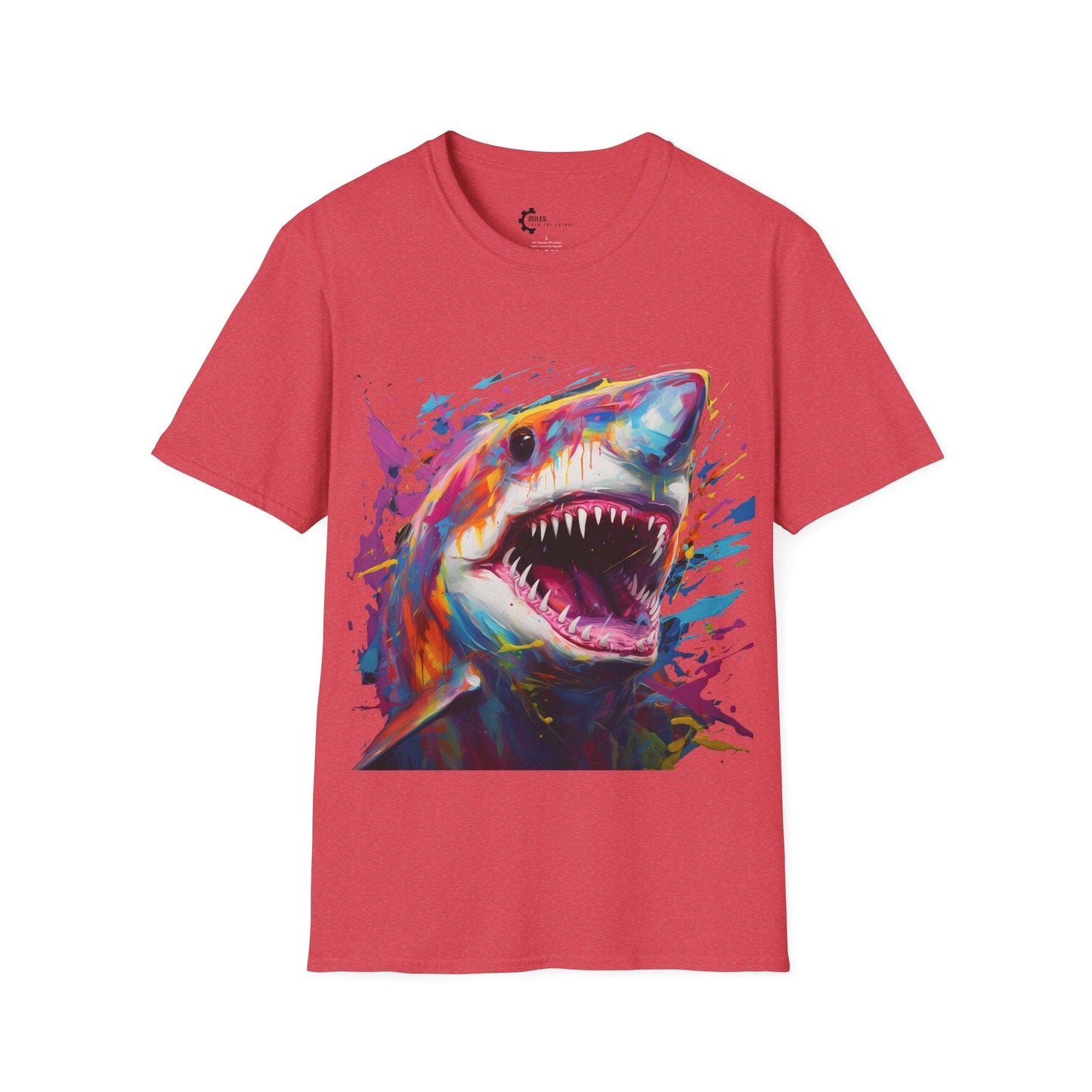 Shark Paint Splash Unisex Softstyle T-Shirt