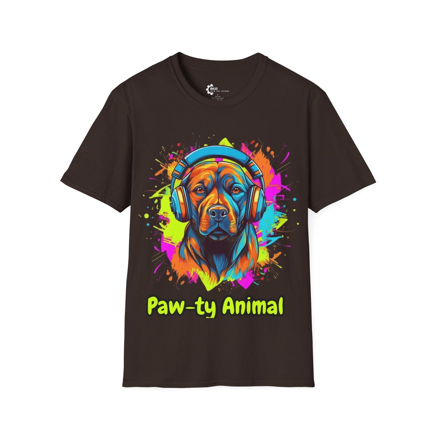 Neon Paw-ty Animal Unisex Softstyle T-Shirt