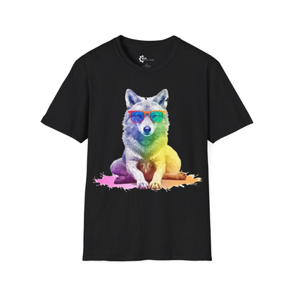 Relaxed Rainbow Wolf Unisex Softstyle T-Shirt