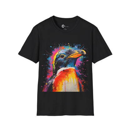 Penguin Paint Splash Unisex Softstyle T-Shirt