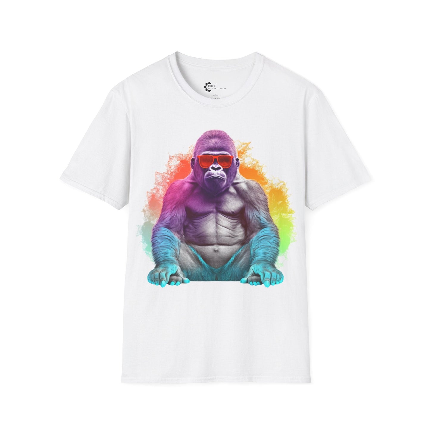 Relaxed Rainbow Gorilla Unisex Softstyle T-Shirt