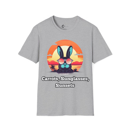 Humor- Rabbit Sunsets Unisex Softstyle T-Shirt