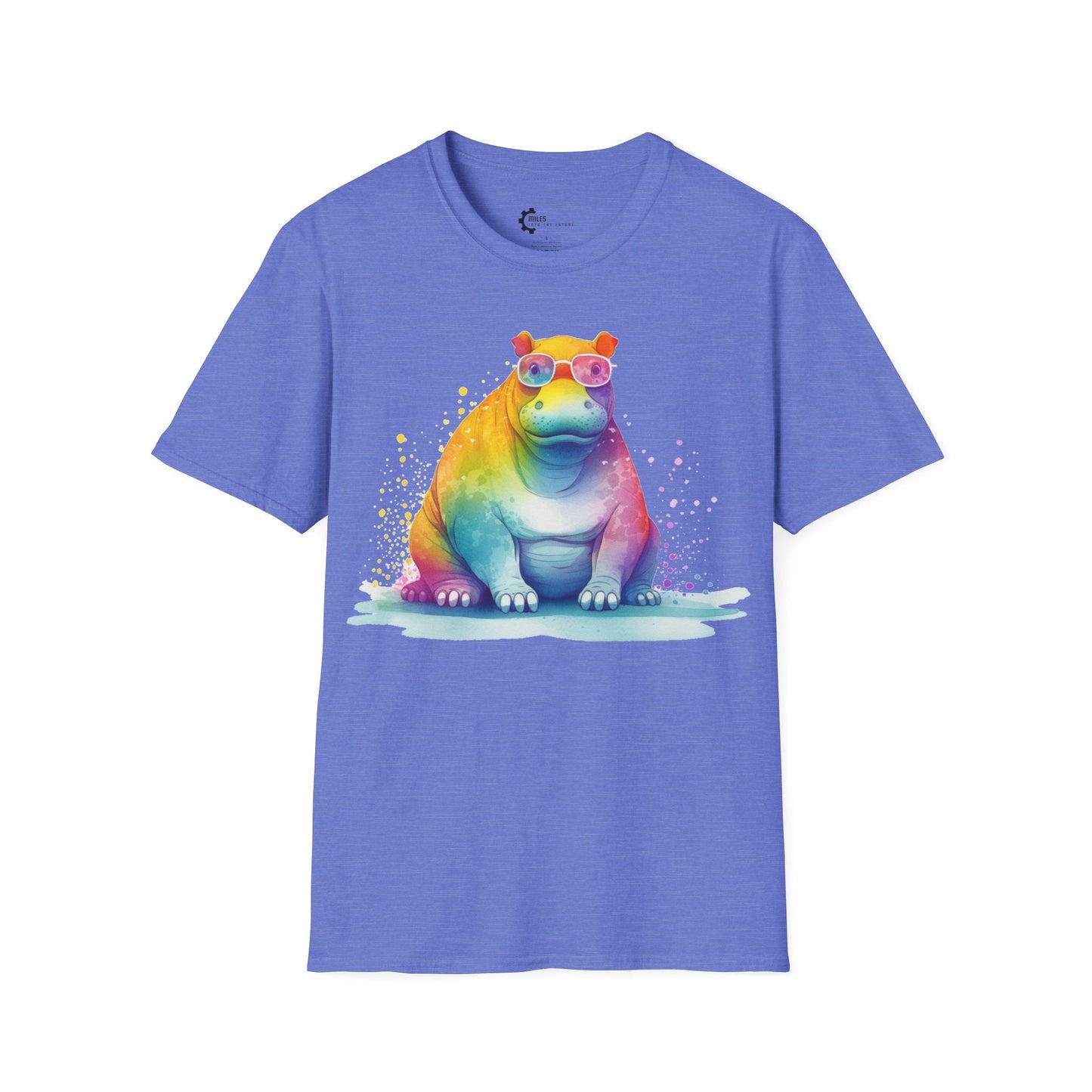 Relaxed Rainbow Hippo Unisex Softstyle T-Shirt