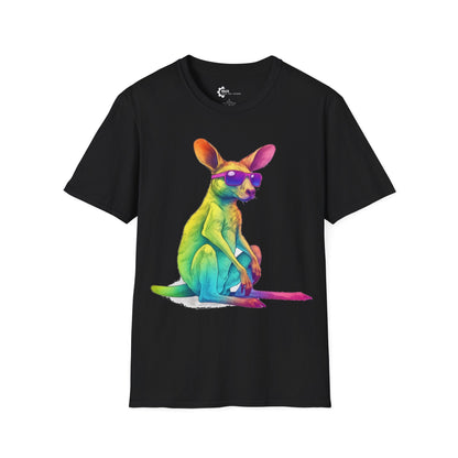 Relaxed Rainbow Kangaroo Unisex Softstyle T-Shirt