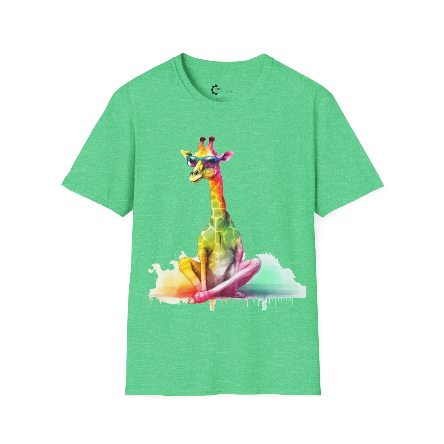 Relaxed Rainbow Giraffe Unisex Softstyle T-Shirt