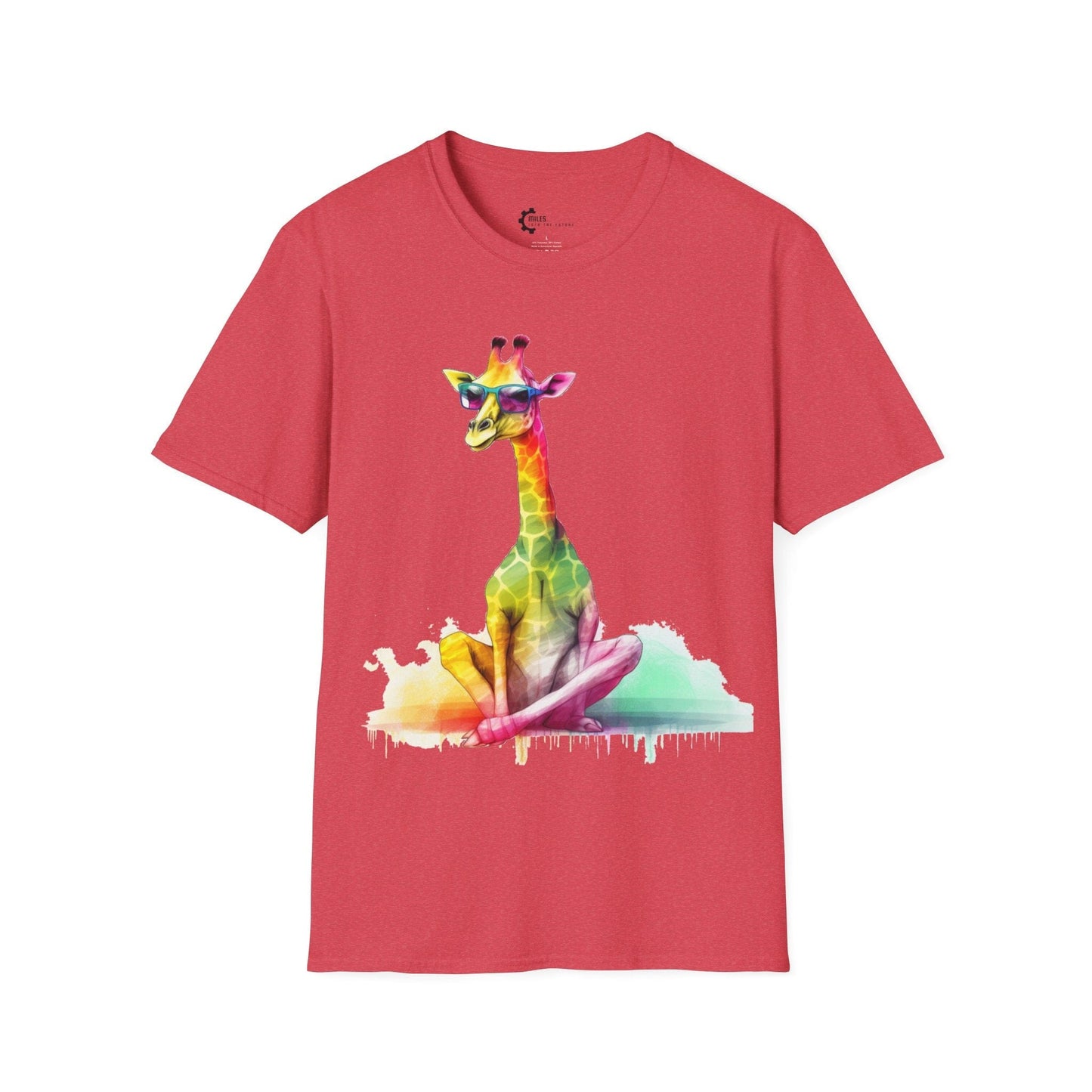 Relaxed Rainbow Giraffe Unisex Softstyle T-Shirt