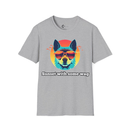 Humor- Sunset with Some Wag Unisex Softstyle T-Shirt