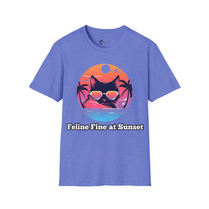 Humor- Purrfect Sunset Vibes Unisex Softstyle T-Shirt