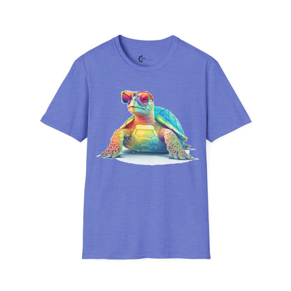 Relaxed Rainbow Turtle Unisex Softstyle T-Shirt