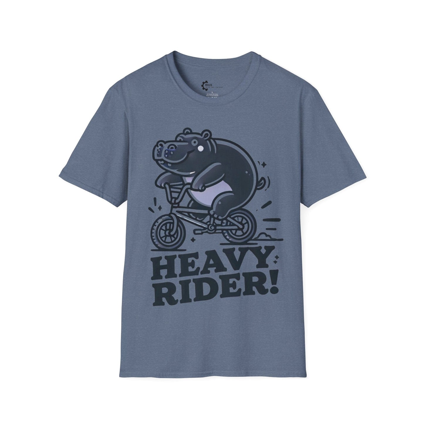 Humor- Hippo on BMX Unisex Softstyle T-Shirt