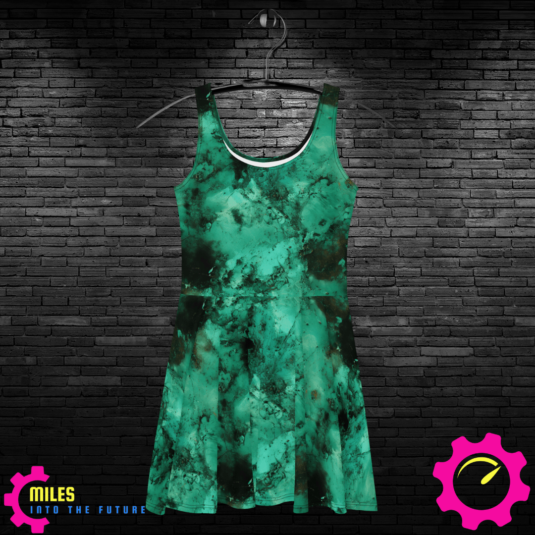 Green & Black Tie-Dye Dress: Modern Casual Statement Wear