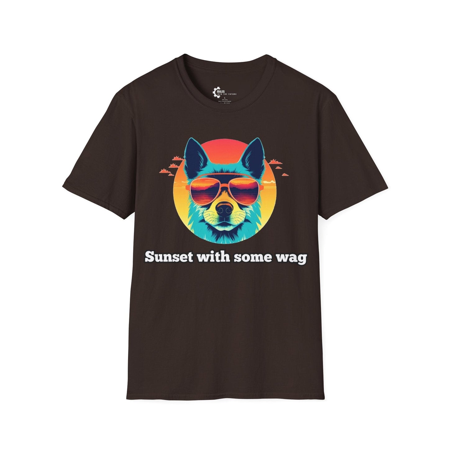 Humor- Sunset with Some Wag Unisex Softstyle T-Shirt