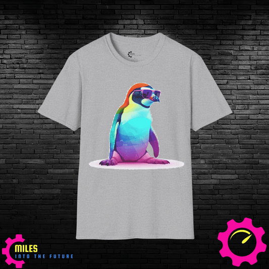 Relaxed Rainbow Penguin Unisex Softstyle T-Shirt