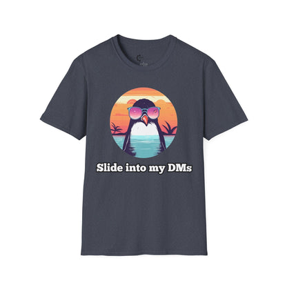 Humor- Penguin Slide Unisex Softstyle T-Shirt