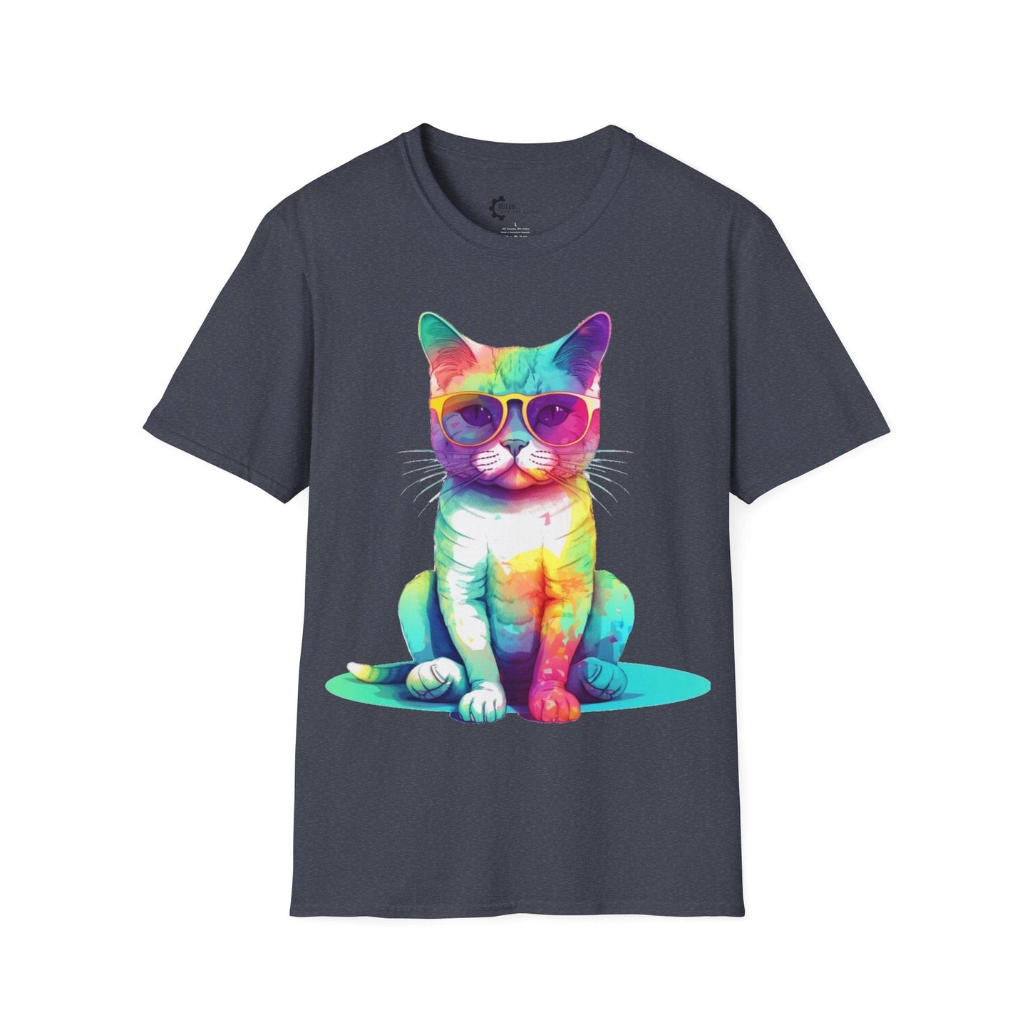 Relaxed Rainbow Cat Unisex Softstyle T-Shirt