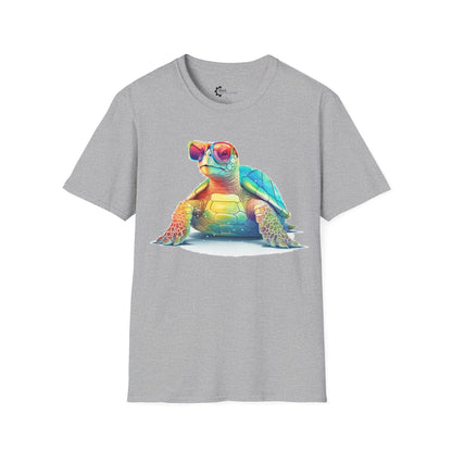 Relaxed Rainbow Turtle Unisex Softstyle T-Shirt