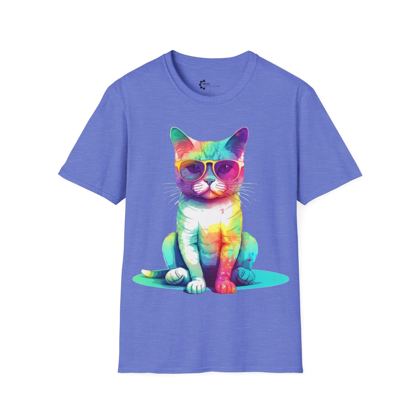 Relaxed Rainbow Cat Unisex Softstyle T-Shirt