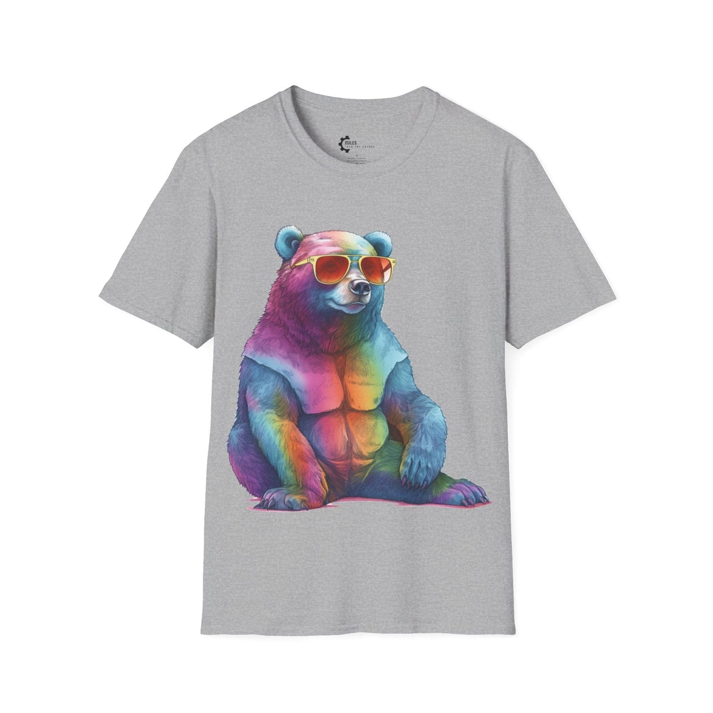 Relaxed Rainbow Bear Unisex Softstyle T-Shirt