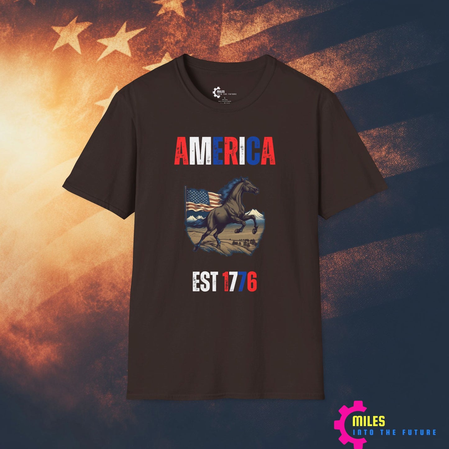 America Horse Unisex Softstyle T-Shirt