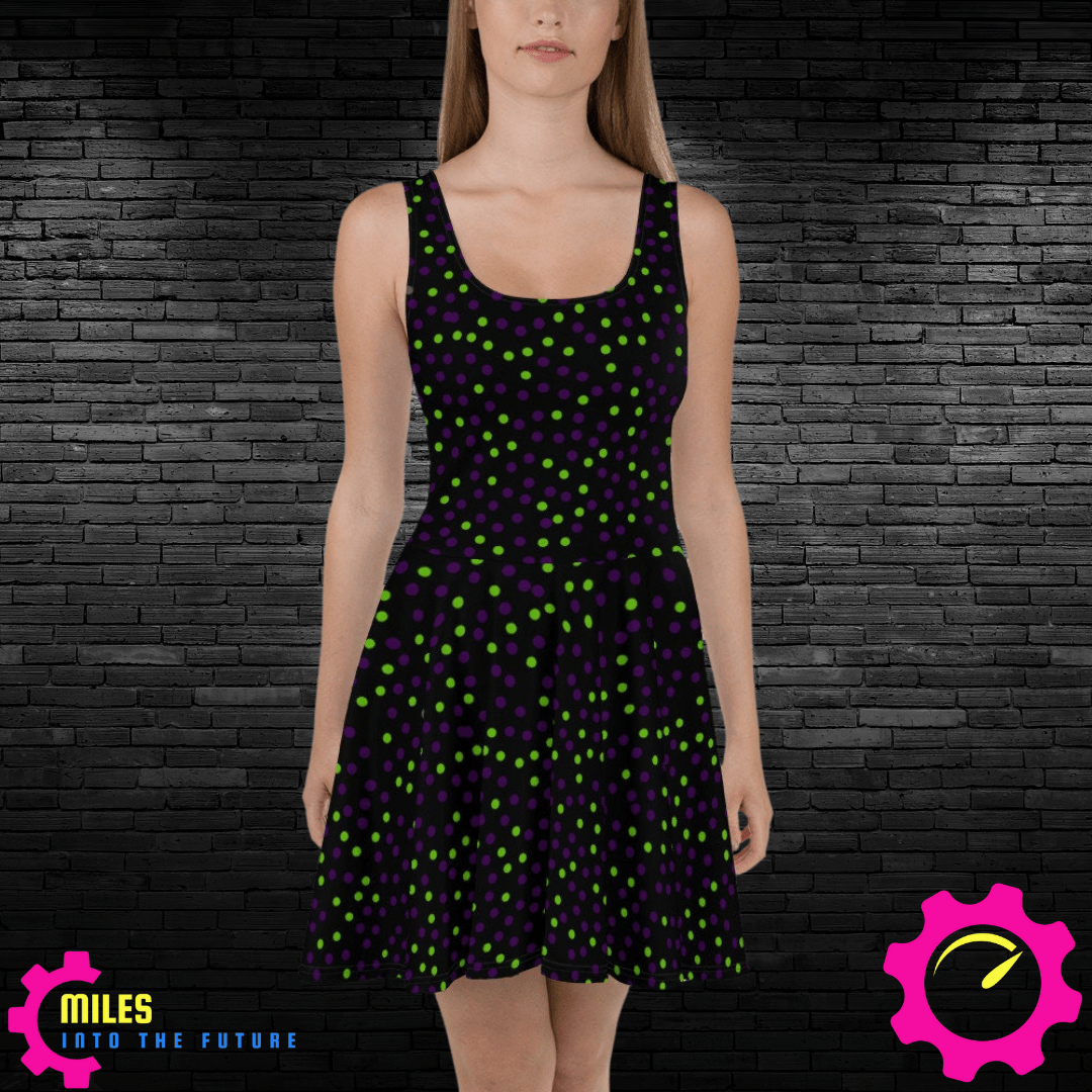 Green and Purple Polka Dot Women's Dress