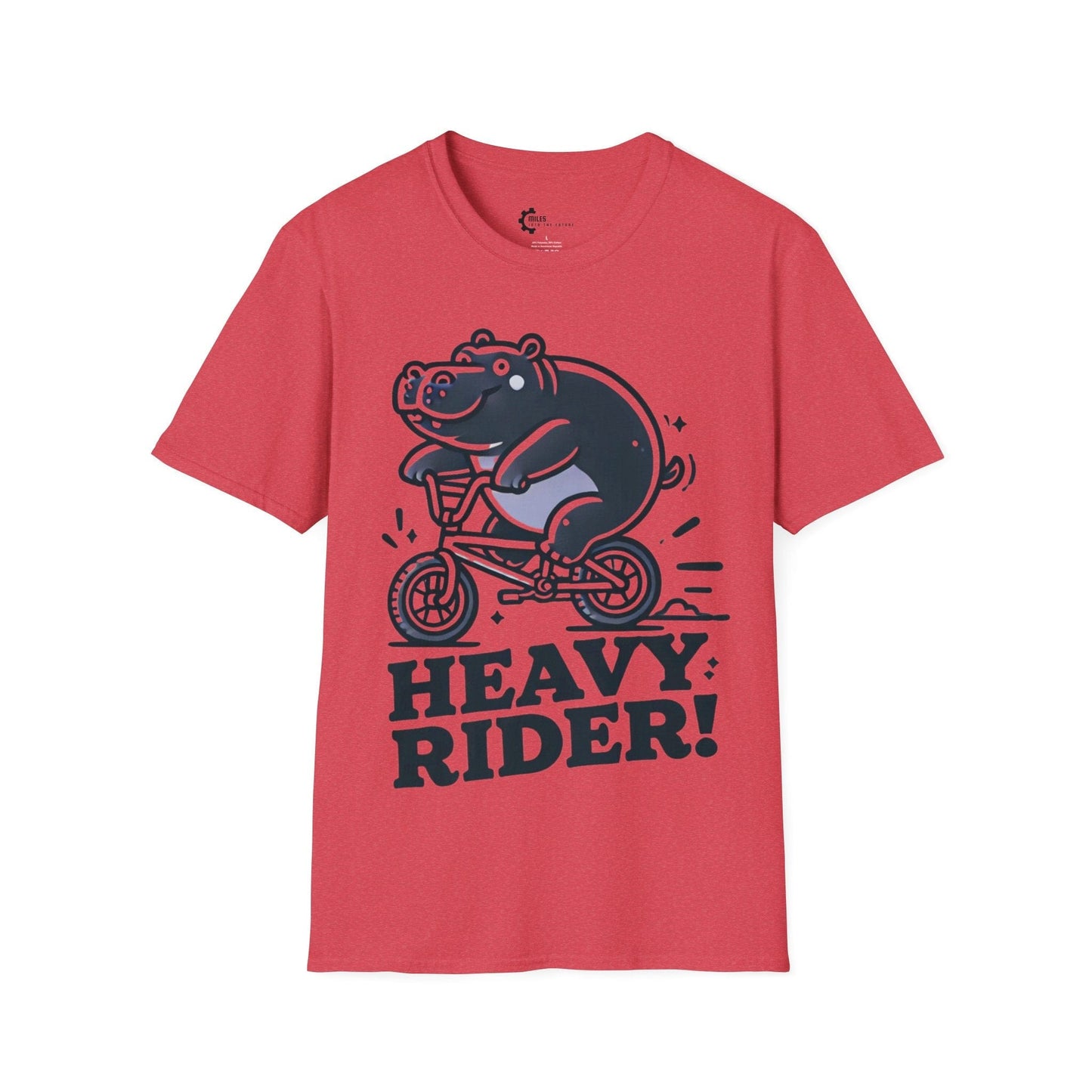 Humor- Hippo on BMX Unisex Softstyle T-Shirt