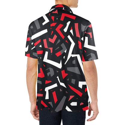 Men's Abstract Geometric Polo Shirt