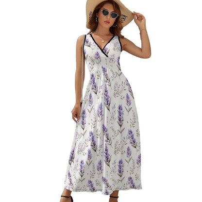 Lavender Whisper Sleeveless Long Dress